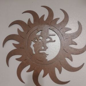 Artistic Sun and Moon Metal Wall Art